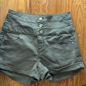high waisted green shorts